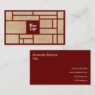 Einfache Red Business Card im japanischen Stil Visitenkarte