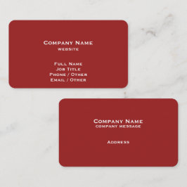 Einfache Red Business Card Visitenkarte