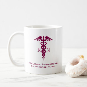 Einfache Red Caduceus Krankenversicherung Kaffeetasse