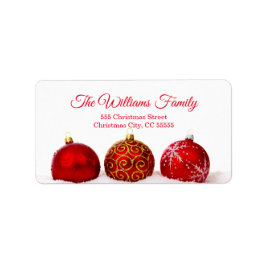 Einfache Red Christmas Balls-Adresse Adressaufkleber