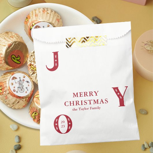 Einfache Red Christmas JOY Feiertag Geschenk Geschenktütchen