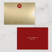 Einfache Red Circle Double Happiness Chinesische H Platzkarte (Vorne/Hinten)