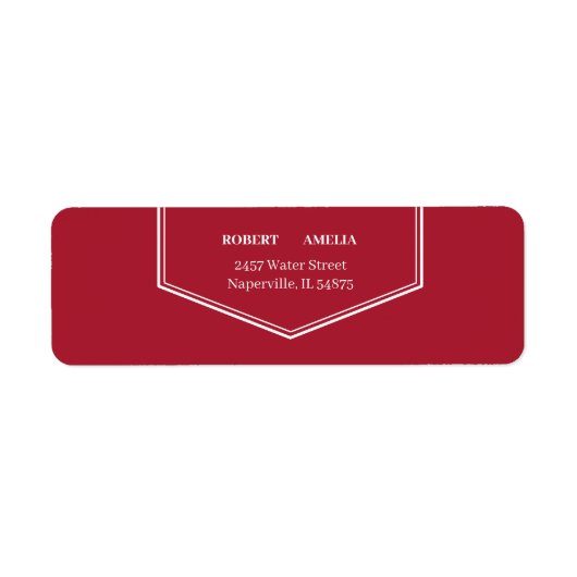 Einfache Red Custom Rücksendeadresse (Vorne)