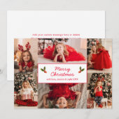 Einfache Red Foto Collage Moderne Weihnachten (Vorne/Hinten)