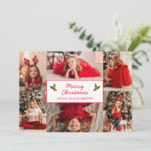 Einfache Red Foto Collage Moderne Weihnachten (Stehend Vorderseite)