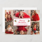Einfache Red Foto Collage Moderne Weihnachten (Vorne/Hinten)