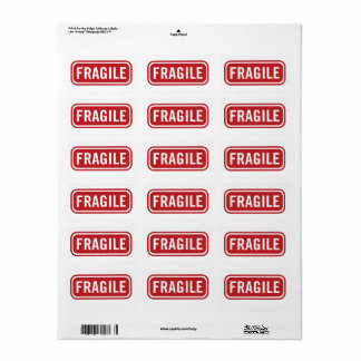 Einfache Red Fragile Mailing Label Adressaufkleber