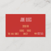 Einfache Red Gold Berufliche Visitenkarten Visitenkarte (Rückseite)