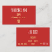 Einfache Red Gold Berufliche Visitenkarten Visitenkarte (Vorne/Hinten)