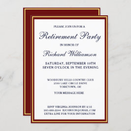 Einfache Red Gold Einladung für das Party der Alte