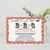 Einfache Red GRILLEN Baby Shower Einladungen (Stehend Vorderseite)