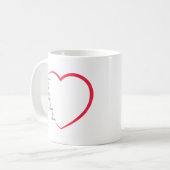 Einfache Red Heart Daisy Blume Custom 5 Names Kaffeetasse (Vorderseite Links)