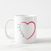 Einfache Red Heart Daisy Blume Custom 5 Names Kaffeetasse (Links)