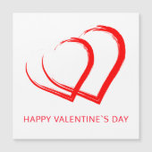 Einfache Red Heart Happy Valentine Day Card Magnetkarte (Vorderseite)