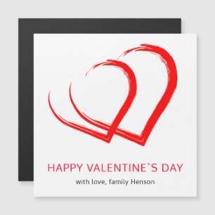 Einfache Red Heart Happy Valentine's Day Magnet Ca
