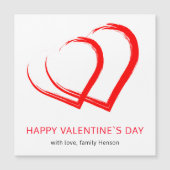 Einfache Red Heart Happy Valentine's Day Magnet Ca (Vorderseite)