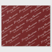 Einfache Red Merry Weihnachtsfamilie Name Geschenkpapier (Flach)