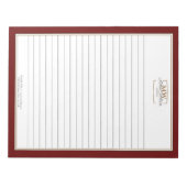 Einfache Red Monogram Lined Business Notizblock (Vorderseite)