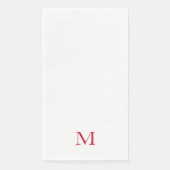 Einfache Red Monogram Wedding Serviette (Vorderseite)