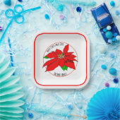 Einfache Red Poinsettia Blume Frohe Weihnachten We Pappteller (Party)