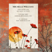Einfache Red Poppies Boho Wildblumen Sunset Visitenkarte