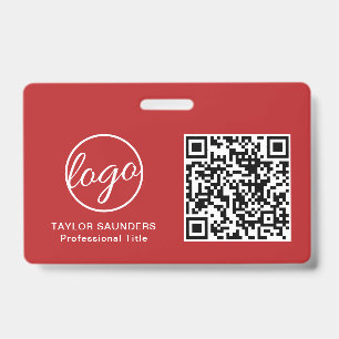 Einfache Red QR Code Mitarbeiter-ID Ausweis