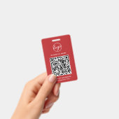 Einfache Red QR Code Mitarbeiter-ID Ausweis (Handheld)