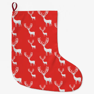 Einfache Red Reinder Weihnachten Weihnachten Muste Großer Weihnachtsstrumpf