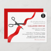 Einfache Red Ribbon Cutting Grand Opening Einladung (Vorne/Hinten)