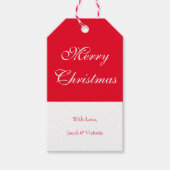 Einfache Red Script Holiday Frohe Weihnachten Geschenkanhänger (Vorderseite)