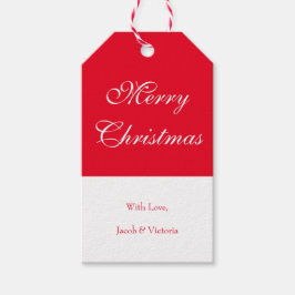 Einfache Red Script Holiday Frohe Weihnachten Geschenkanhänger