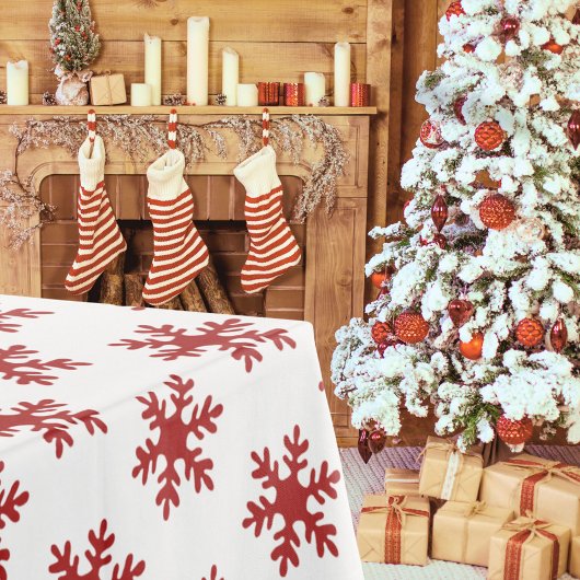 Einfache Red Snowflake Muster Weihnachtsfeiertag Tischdecke