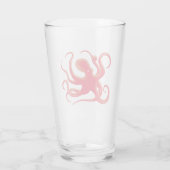 Einfache Red Vector Art Octopus Silhouette Glas (Rückseite)