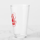 Einfache Red Vector Art Octopus Silhouette Glas (Links)