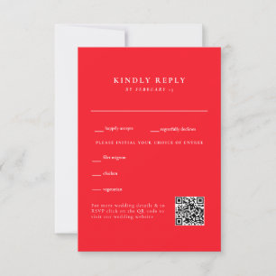 Einfache Red Wedding QR Code UAWG RSVP Karte