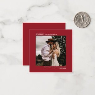 Einfache Red Wedding Speichern Sie das Date Foto M Mitteilungskarte