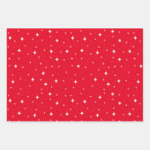 Einfache Red White Star Muster Weihnachtsfeiertage Geschenkpapier Set (Vorderseite)