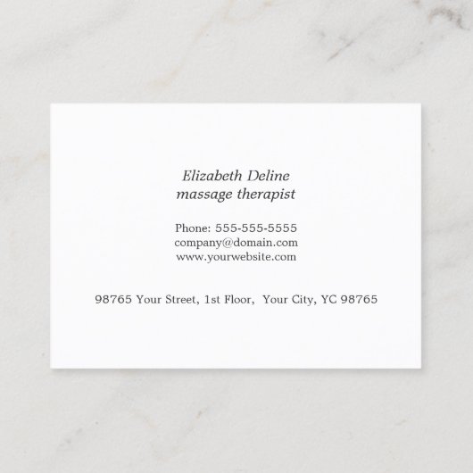 Einfache Referenzkarte für Elegant-Massage-Therape Empfehlungskarte (Rückseite)