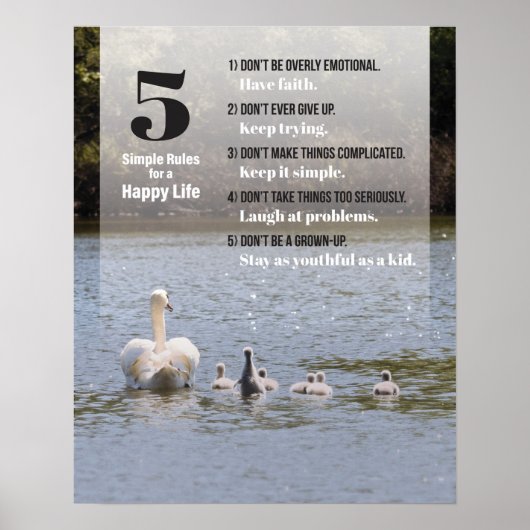 Einfache Regeln für ein glückliches Leben Poster (Vorne)