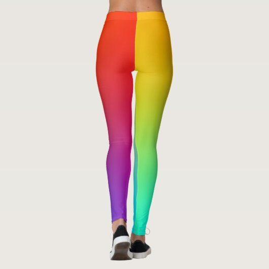 Einfache Regenbogenfarben Leggings (Rückseite)