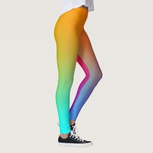 Einfache Regenbogenfarben Leggings (Rechts)
