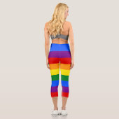 Einfache Regenbogenstreifen Capri Leggings (Rückseite)
