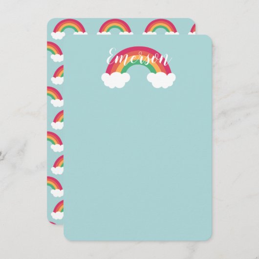 Einfache Regenbogenwolke Kinder Dankeskarte (Vorne/Hinten)