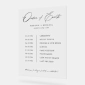 Einfache Reihenfolge der Veranstaltungen Hochzeits Acrylschild (Winkel)