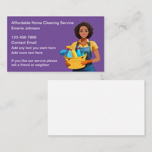 Einfache Reinigung des afroamerikanischen Themas Visitenkarte (Vorne/Hinten)