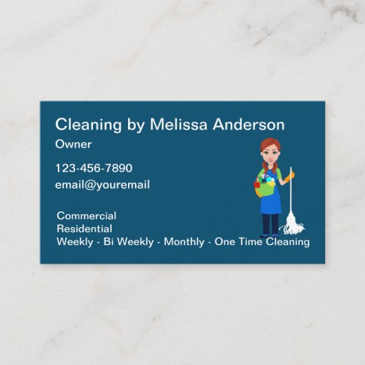 Einfache Reinigungsdienste Moderne Visitenkarten Visitenkarte (Vorderseite)