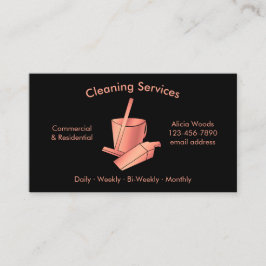 Einfache Reinigungsdienste Schwarz und Rose Gold Visitenkarte