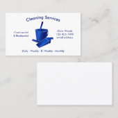 Einfache Reinigungsleistungen Blau Visitenkarte (Vorne/Hinten)