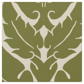 Einfache Renaissance-Damaske, Olive Green auf Elfe Stoff (Nahaufnahme)