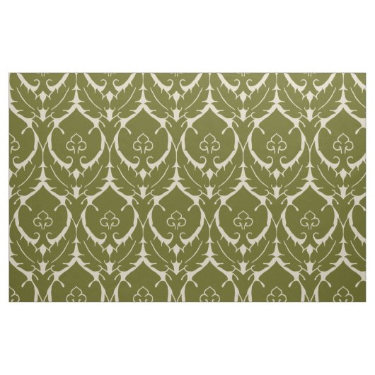Einfache Renaissance-Damaske, Olive Green auf Elfe Stoff (Fat Quarter (45,7 x 55,9 cm))